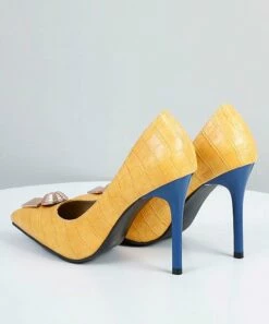 Best Pirce 🔔 BUTITI Yellow & Blue Bit-Accent Pump - 👩 Women ⭐ -BUTITI Shop zu93790215 alt 3 tm1614692324