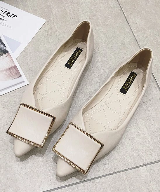 Budget ๐ BUTITI Apricot Square Medallion Pointed-Toe Flat - ๐ฉ Women ๐ 2 Budget ๐ BUTITI Apricot Square Medallion Pointed-Toe Flat - ๐ฉ Women ๐ - Image 2