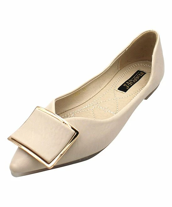 Budget ๐ BUTITI Apricot Square Medallion Pointed-Toe Flat - ๐ฉ Women ๐ 4 Budget ๐ BUTITI Apricot Square Medallion Pointed-Toe Flat - ๐ฉ Women ๐ - Image 4
