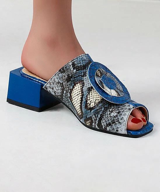 Cheapest π BUTITI Blue Embellished Snake-Embossed π©΄ Sandal - π© Women π 1 Cheapest π BUTITI Blue Embellished Snake-Embossed π©΄ Sandal - π© Women π