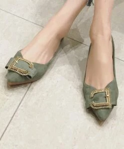 Best Pirce ๐ฅ BUTITI Green Ornate-Buckle Flat - ๐ฉ Women ๐งจ