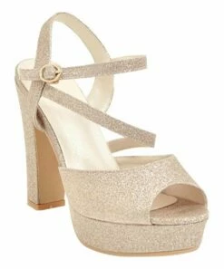 Top 10 โ BUTITI Gold Glitter Double Ankle-Strap Block-Heel Platform ๐ฉด Sandal - ๐ฉ Women ๐งจ