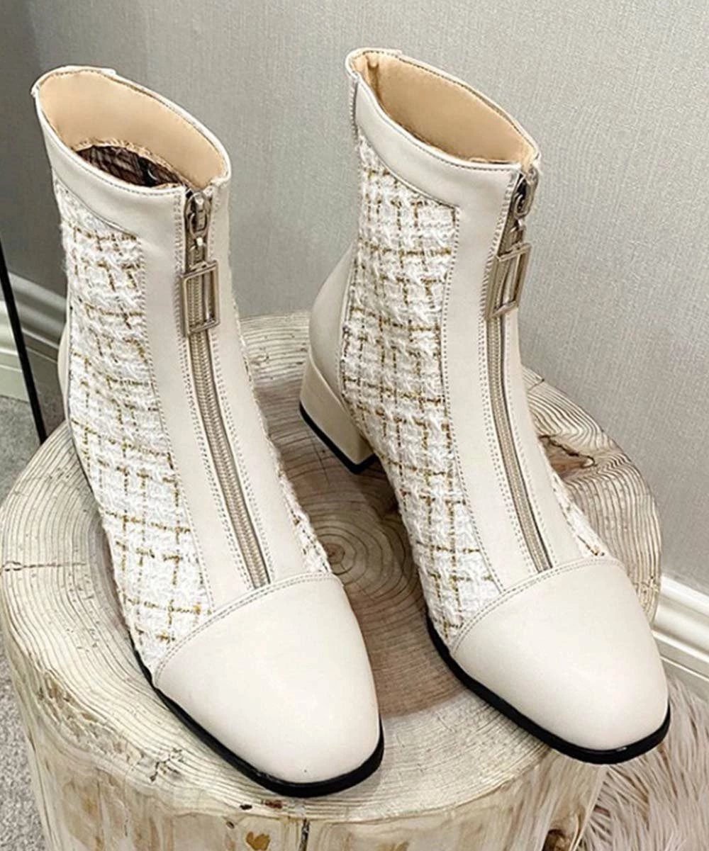 Best deal ๐คฉ BUTITI Gray Plaid Zip-Front Ankle Boot - ๐ฉ Women ๐คฉ 3 Best deal ๐คฉ BUTITI Gray Plaid Zip-Front Ankle Boot - ๐ฉ Women ๐คฉ - Image 3