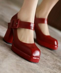 New ๐ BUTITI Red Buckle-Strap Block-Heel Platform Pump - ๐ฉ Women ๐ฏ 7 New ๐ BUTITI Red Buckle-Strap Block-Heel Platform Pump - ๐ฉ Women ๐ฏ -BUTITI Shop zu96831315 alt 3 tm1623432617