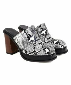 New ๐ BUTITI Black Snake Block-Heel Mule - ๐ฉ Women ๐
