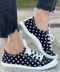 Best Sale 👏 BUTITI Black & White Polka Dot Low-Top 👟 Sneaker - 👩 Women 👏 -BUTITI Shop zu97901187 alt 2 tm1626882249