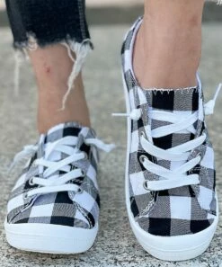 Cheap ✨ BUTITI Black & White Buffalo Check 👟 Sneaker - 👩 Women 👍