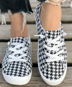 Best Pirce โ๏ธ BUTITI Black & White Houndstooth ๐ Sneaker - ๐ฉ Women โญ