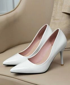 Coupon 🎉 BUTITI White Patent Pointed-Toe Pump - 👩 Women 🔥 -BUTITI Shop zu98107594 alt 2 tm1627760689