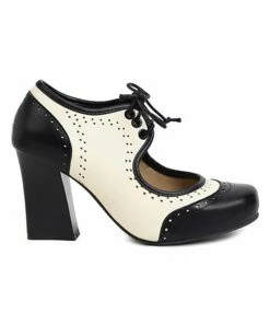 Best Pirce 🧨 BUTITI Black & White Cutout-Accent Lace-Up Pump - 👩 Women 🛒 -BUTITI Shop zu98142781 alt 2 tm1627584832