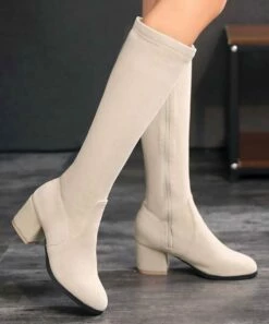 Top 10 ๐ BUTITI Beige Almond-Toe Knee-High Boot - ๐ฉ Women ๐