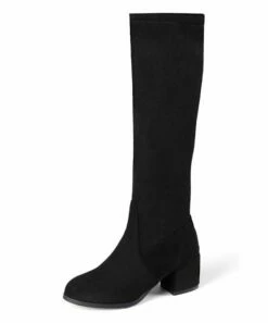 Best deal 👏 BUTITI Black Block-Heel Knee-High Boot - 👩 Women 🎁 -BUTITI Shop zu98581267 alt 2 tm1628713395