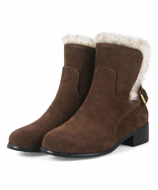 Coupon ๐ BUTITI Brown Buckle-Accent Faux Fur-Lined Ankle Boot - ๐ฉ Women ๐ฅ 2 Coupon ๐ BUTITI Brown Buckle-Accent Faux Fur-Lined Ankle Boot - ๐ฉ Women ๐ฅ - Image 2