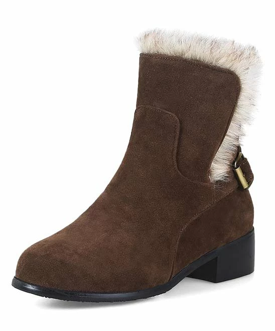 Coupon ๐ BUTITI Brown Buckle-Accent Faux Fur-Lined Ankle Boot - ๐ฉ Women ๐ฅ 3 Coupon ๐ BUTITI Brown Buckle-Accent Faux Fur-Lined Ankle Boot - ๐ฉ Women ๐ฅ - Image 3