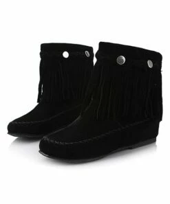 Wholesale 👍 BUTITI Black Stud Fringed Ankle Boot - 👩 Women 🌟