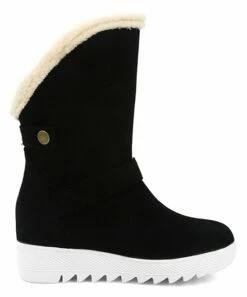 Promo 👏 BUTITI Black Furry-Lined Buckle-Accent Boot - 👩 Women 🔥 -BUTITI Shop zu98900134 alt 2 tm1629811066