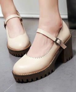 Brand new 💯 BUTITI Apricot Eyelet-Trim Mary Jane - 👩 Women 🔥 -BUTITI Shop zu99226489 alt 3 tm1630607690