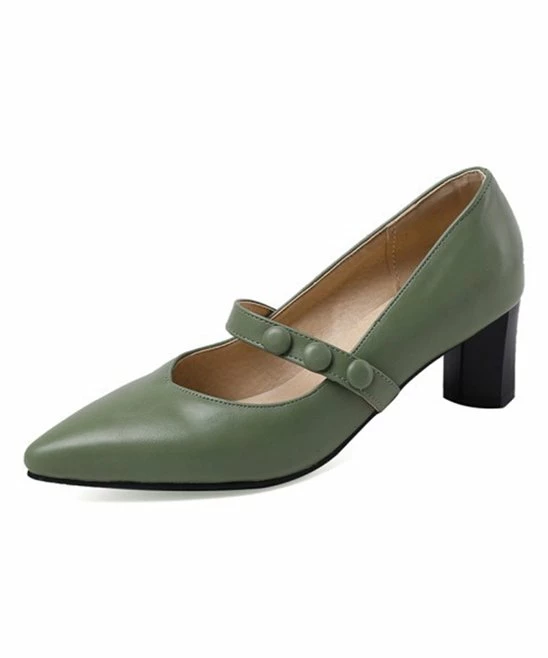 Best deal โ๏ธ BUTITI Green Pointed-Toe Mary Jane - ๐ฉ Women ๐ 2 Best deal โ๏ธ BUTITI Green Pointed-Toe Mary Jane - ๐ฉ Women ๐ - Image 2